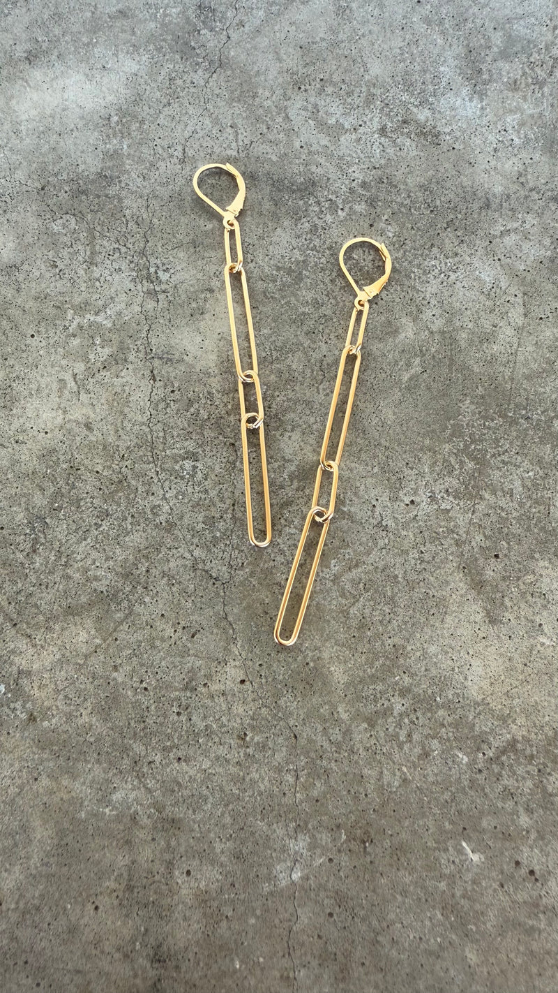 long short link chain earrings