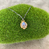 labradorite two tone mini necklace - Lisa Crowder Studio