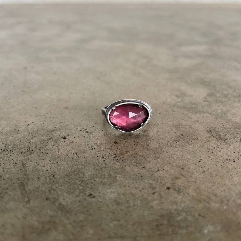 pink tourmaline freeform ring