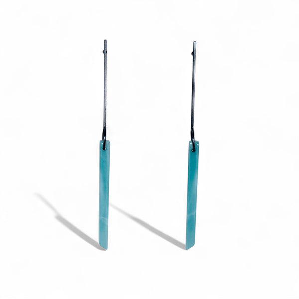 amazonite long bar post earrings