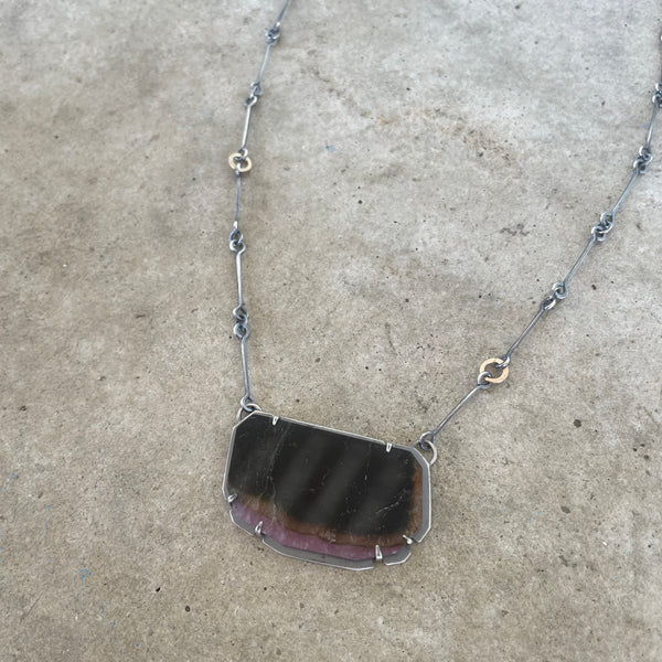 tourmaline slab necklace