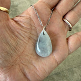 moss aquamarine teardrop necklace