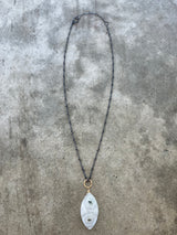 faceted solar quartz marquise necklace - Lisa Crowder Studio
