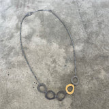 small 5 rough cut two tone necklace