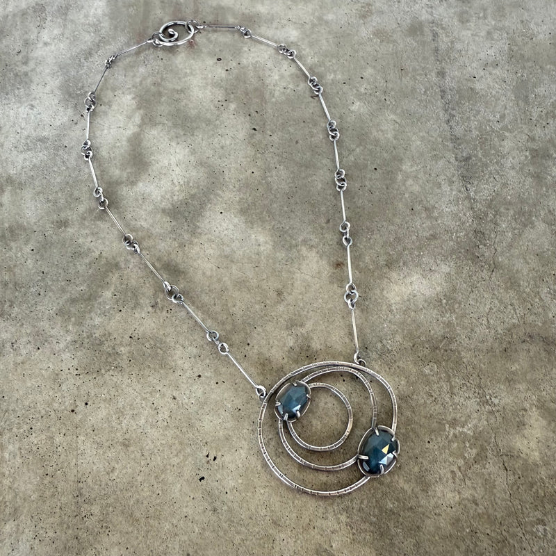 small constellation necklace with labradorite