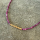 ruby gold bar necklace