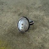 faceted solar quartz ring