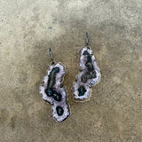 Amethyst slice freeform earrings - Lisa Crowder Studio