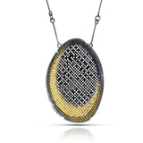 half moon enamel mesh necklace - Lisa Crowder Studio