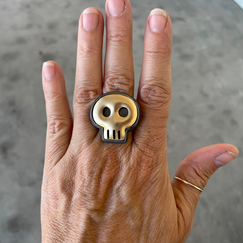 skull ring-gold