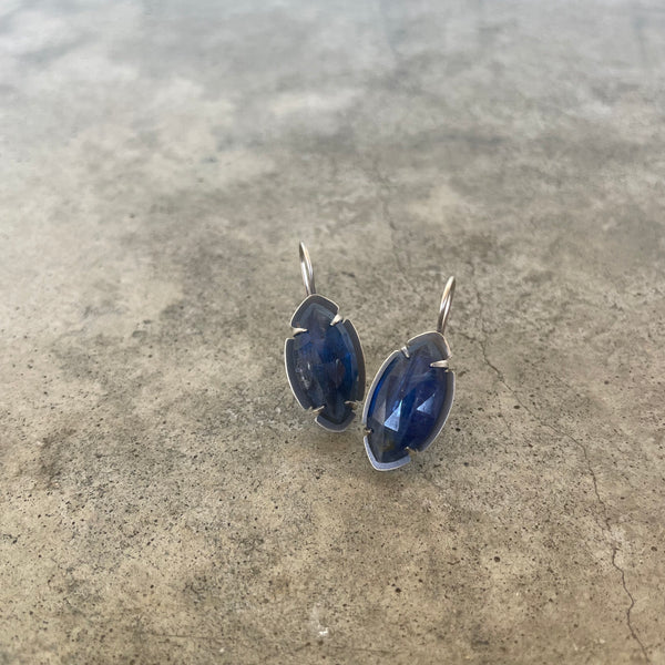 blue kyanite marquis earrings