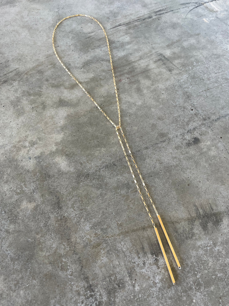 long bar lariat necklace-vermeil