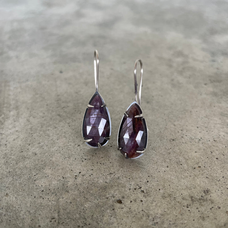 ruby teardrop earrings