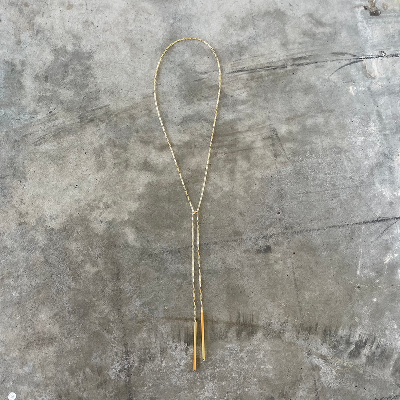 long bar lariat necklace-vermeil