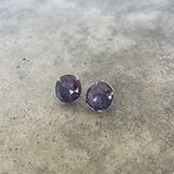 small faceted ruby post earrings