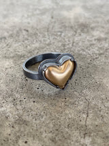 tiny enamel heart ring- gold