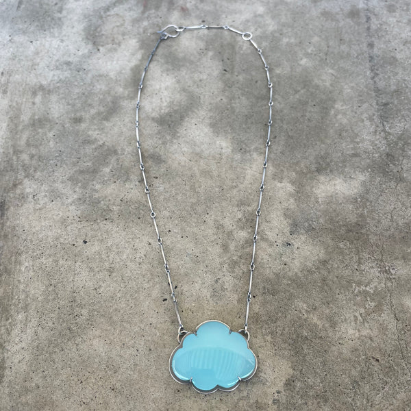 medium aqua chalcedony cloud necklace