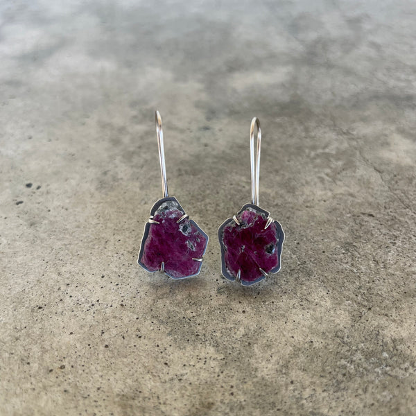 ruby freeform drop earrings