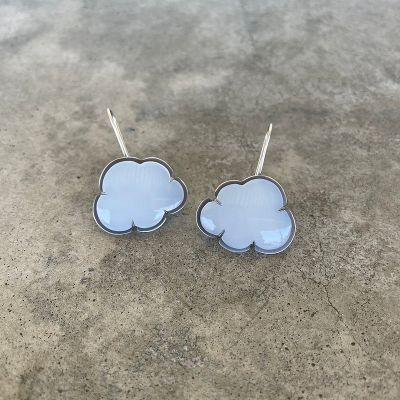 white chalcedony cloud earrings