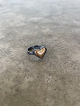 tiny enamel heart ring- gold