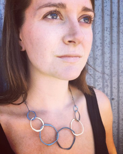 thin seven rough cut two-tone necklace - Lisa Crowder Studio