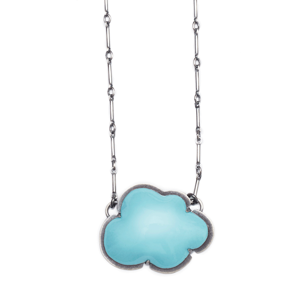 small blue enamel cloud necklace – Lisa Crowder Studio