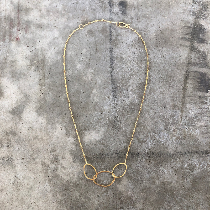 tiny three interlocking rough cut necklace - Lisa Crowder Studio