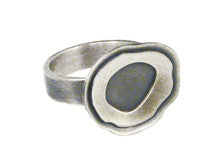 extra small single rough cut double layer ring - Lisa Crowder Studio