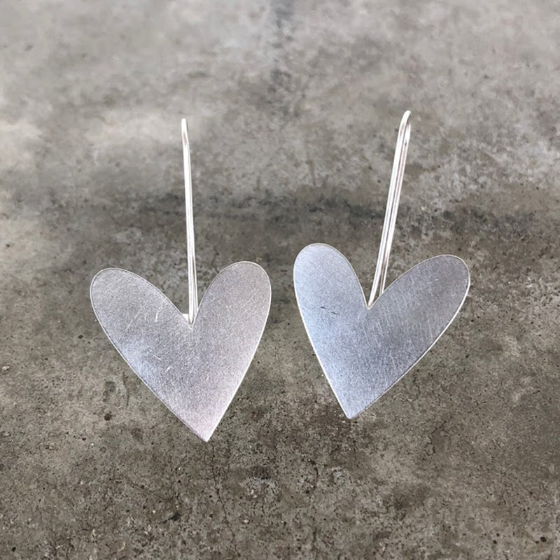 asymmetrical heart earrings - Lisa Crowder Jewelry