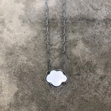 tiny white enamel cloud necklace - Lisa Crowder Jewelry
