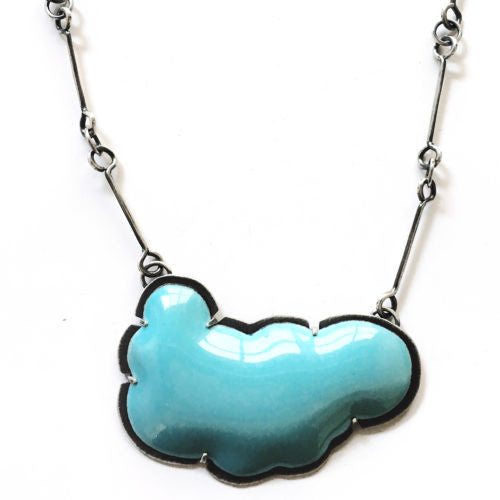large blue enamel cloud necklace - Lisa Crowder Studio