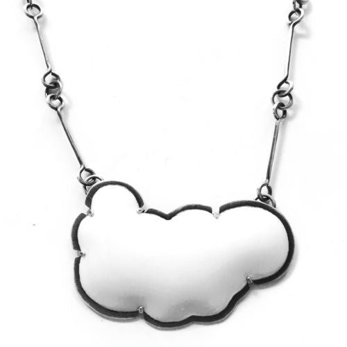 large white enamel cloud necklace - Lisa Crowder Studio