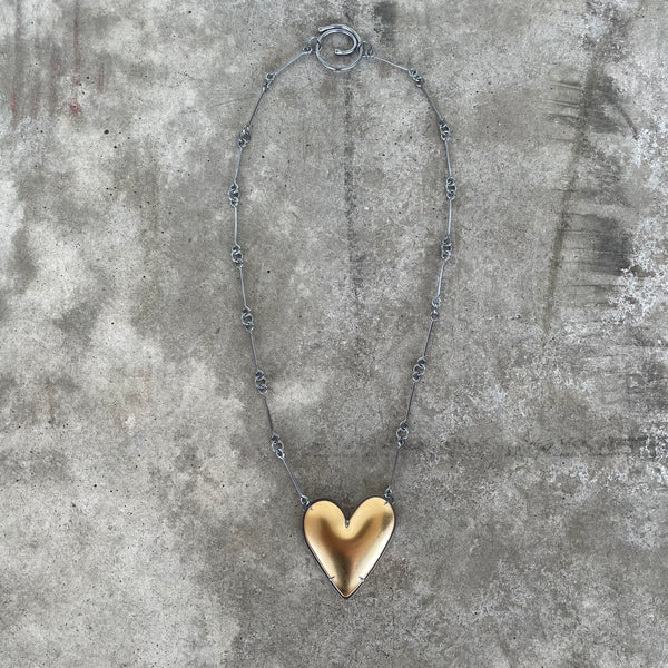 large gold heart necklace