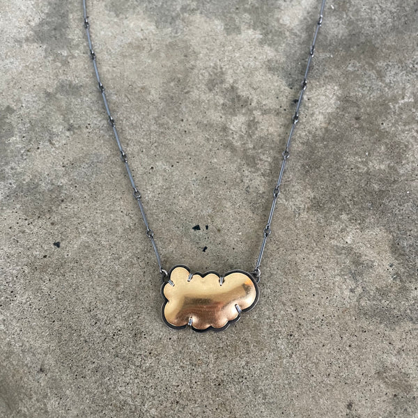 medium gold small cloud necklace