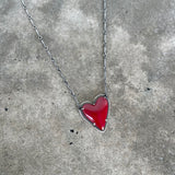 enamel new heart necklace