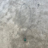 small single stirrup necklace with stone