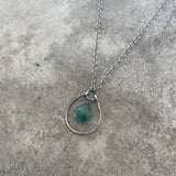 small single stirrup necklace with stone