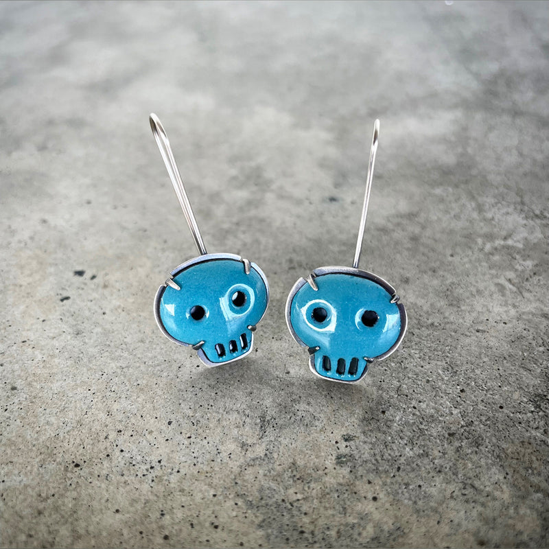 turquoise skull earrings