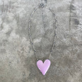 Large Enamel Heart Necklace