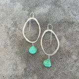 extra thin rough cut earring with stone