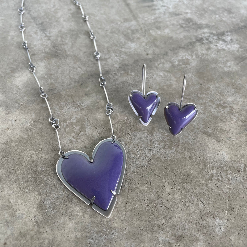 large enamel heart necklace