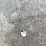 Heart Mother of Pearl Quartz Doublet Necklace