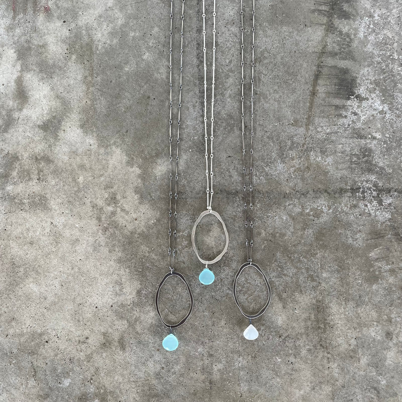 long single rough cut necklace with stone - Lisa Crowder Studio