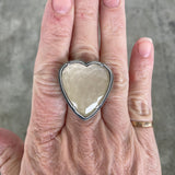 faceted 2 tone heart ring