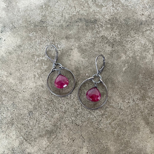 ruby stirrup earrings