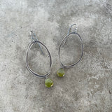 small extra thin rough cut earring with stone