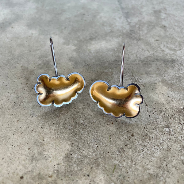 medium cloud earrings-gold