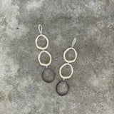 thin three rough cut two-tone earring - Lisa Crowder Studio