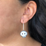 white tiny skull earrings - Lisa Crowder Studio