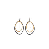 small two layer thin rough cut two-tone earrings - Lisa Crowder Studio
